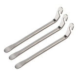 a pair of stainless steel hooks