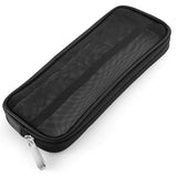 a black zippered pouch with a zipper