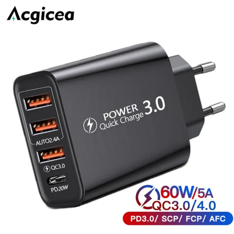 acgica 3 0a usb charger with dual usb port
