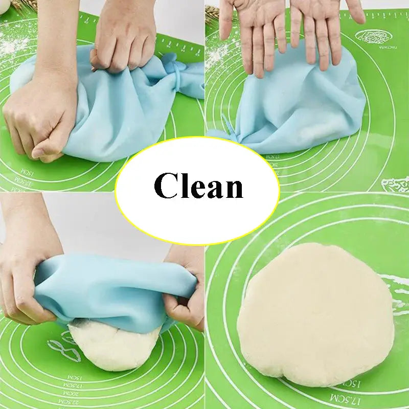 a person is making a dough with a rolling cloth