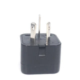 a black plug with two silver pins