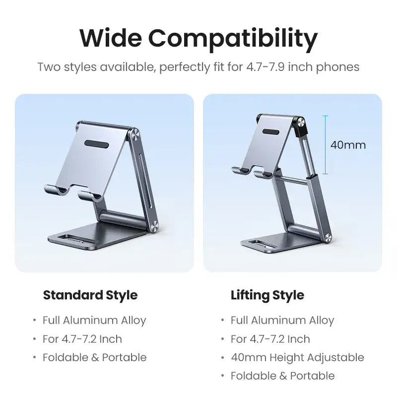 the adjustable desk stand for ipad and iphone