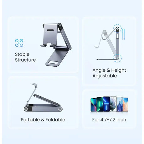 The adjustable desk stand for ipad and iphone