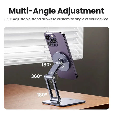 The adjustable desk stand for iphone and ipad