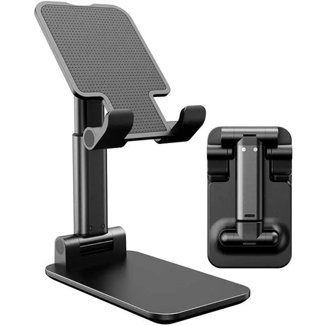 the adjustable desk stand with a phone holder