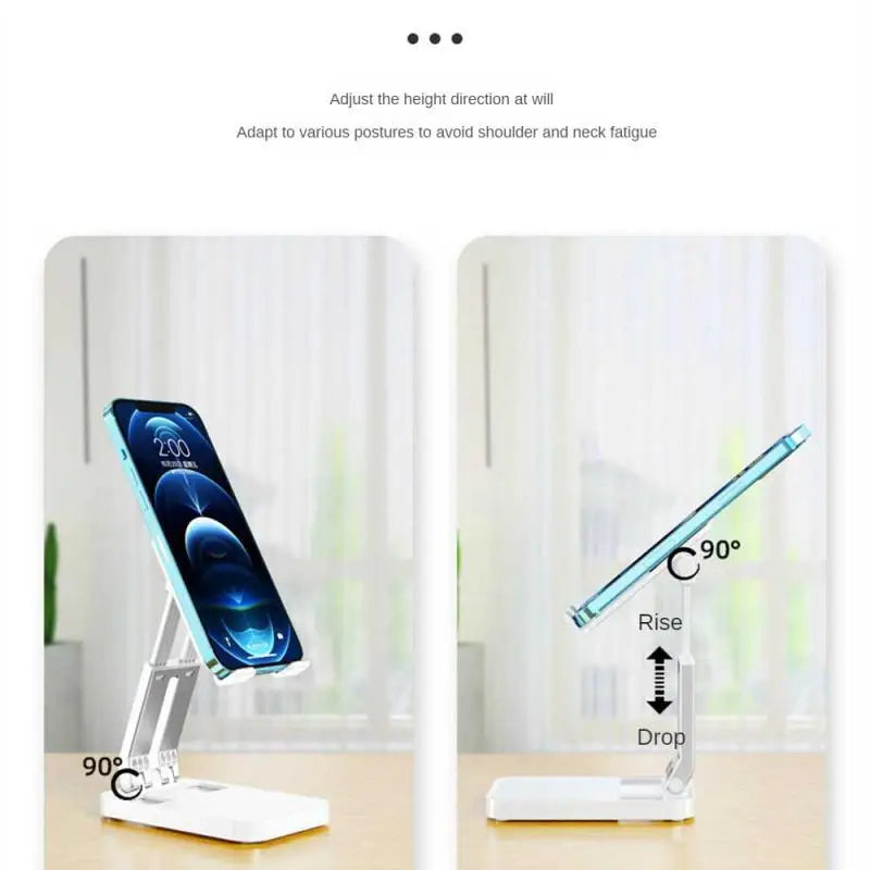 the adjustable desk stand with a phone holder