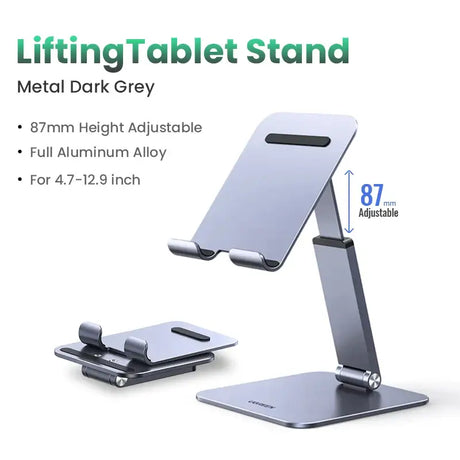 The adjustable desk stand with a phone holder