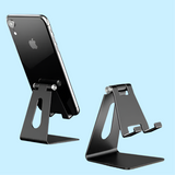 Compact Folding Mobile Phone Desk Holder - Durable Metal Stand