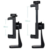 Adjustable smartphone or camera mount with two height options.