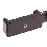 Adjustable smartphone holder or mount with a gold-colored screw.