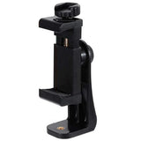 Adjustable smartphone mount or clamp for tripods and camera accessories.