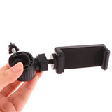 Adjustable smartphone mount or holder for attaching a mobile device to a tripod or stand.