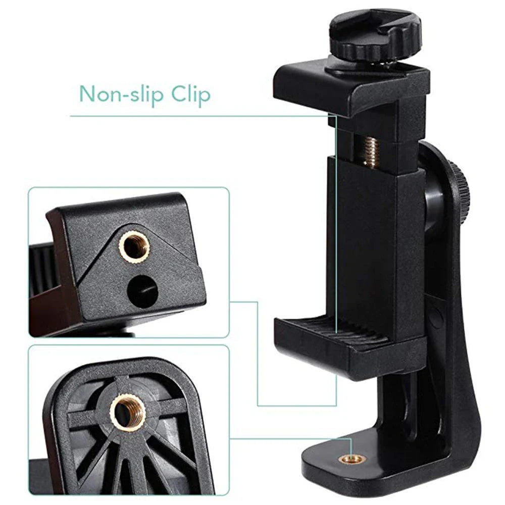 Adjustable 360 Degree Rotating Tripod Mount for Mobile Phone - Camera Tripod Stand Phone Holder