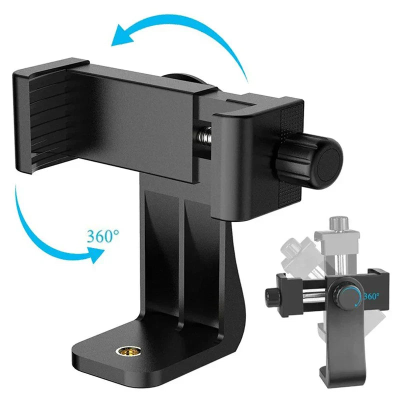 Adjustable 360 Degree Rotating Tripod Mount for Mobile Phone - Camera Tripod Stand Phone Holder