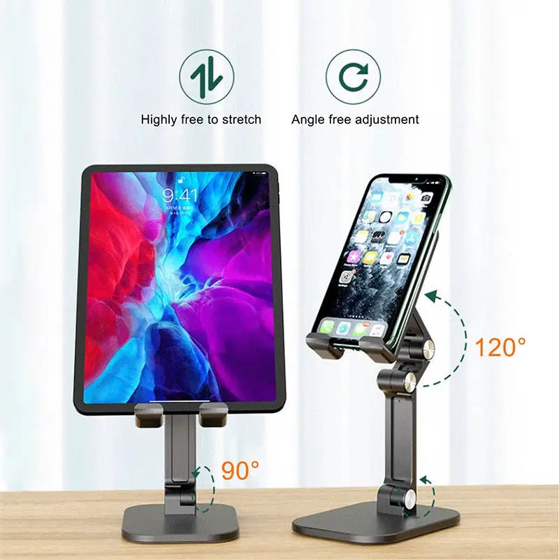 the adjustable tablet stand is shown with the ipad and ipad