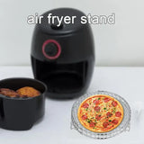 air fryer stand with pizza and pizza cutter