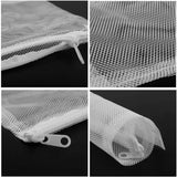 a close up of a mesh bag with a zipper