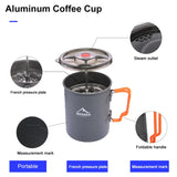 an aluminium coffee cup with a lid and a handle