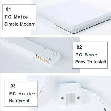 The different angles of the white plastic case