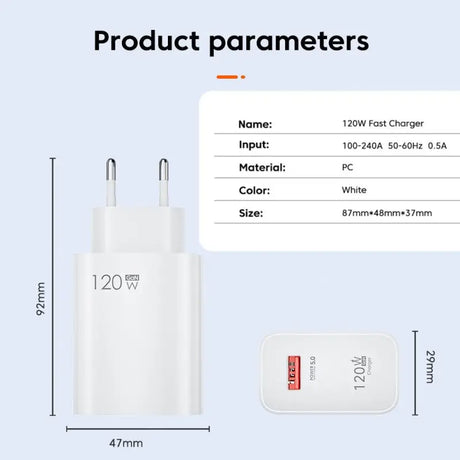 a diagram of a white charger with a red button and a white wall charger