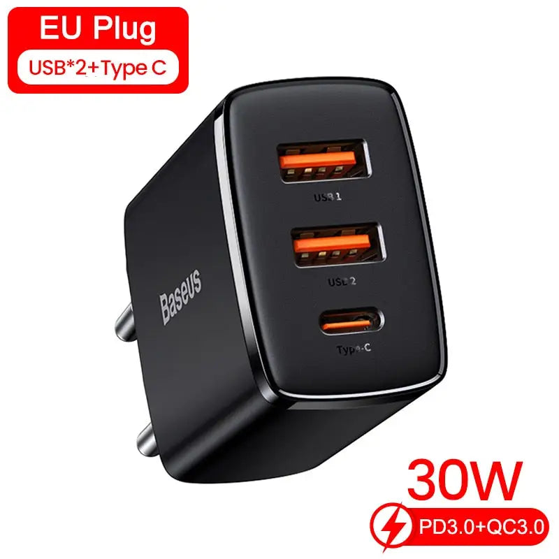 anker 3 port usb charger with usb cable