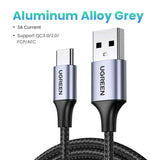 anker aluminum alloy grey usb cable with lightning charging
