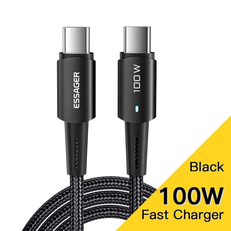 anker usb cable with black braid and fast charger