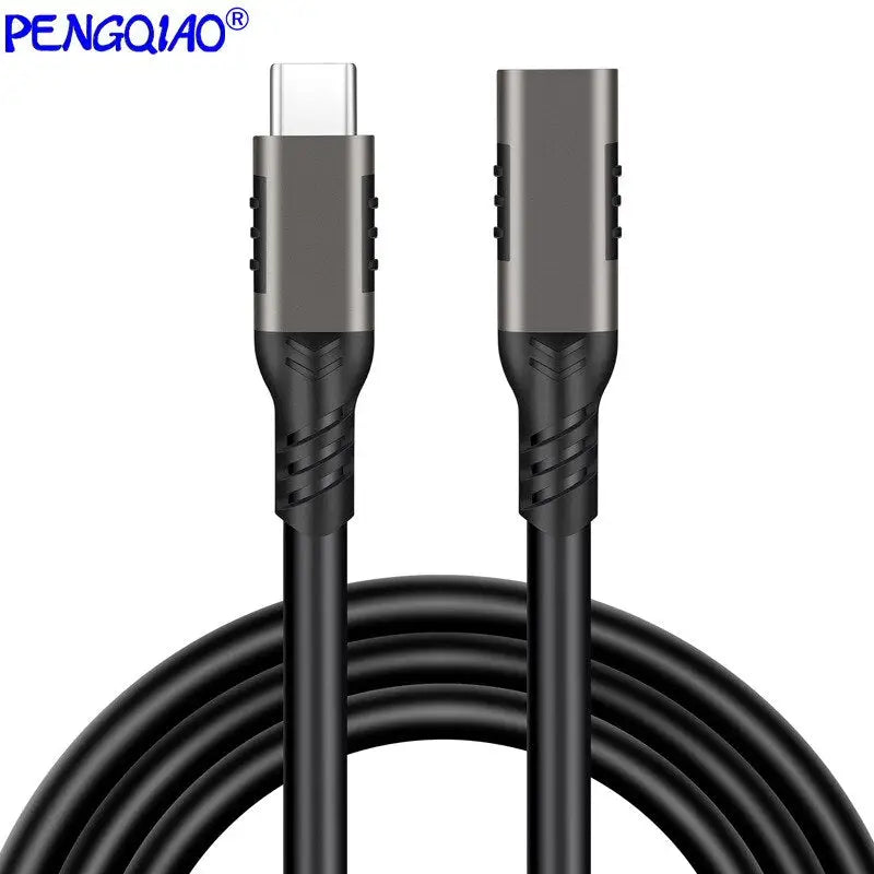 a close up of a black cable with a white background