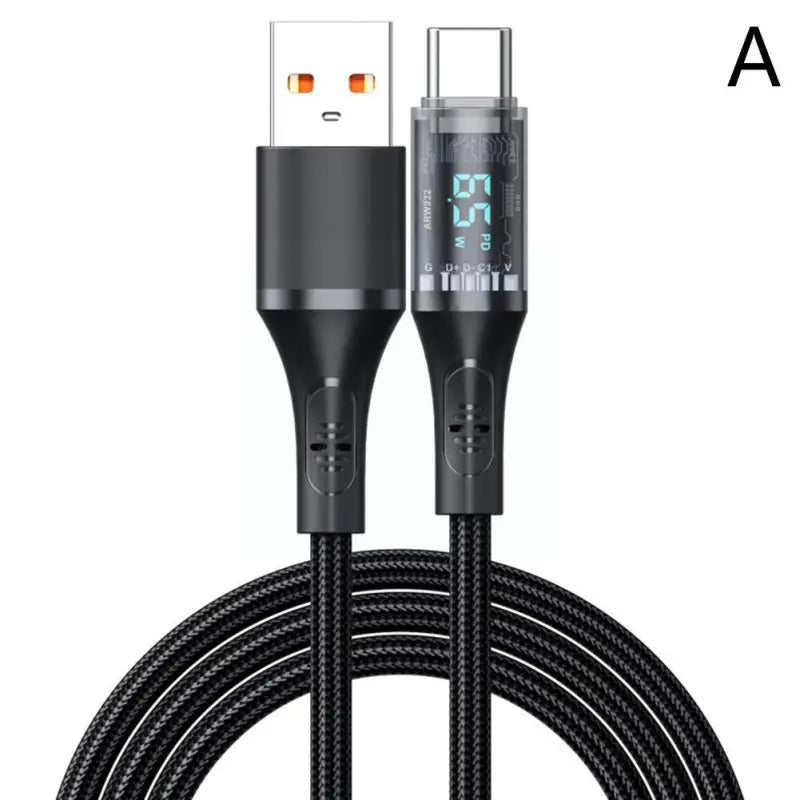 a black usb cable with a white background