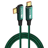 a green braided usb cable with a gold connector