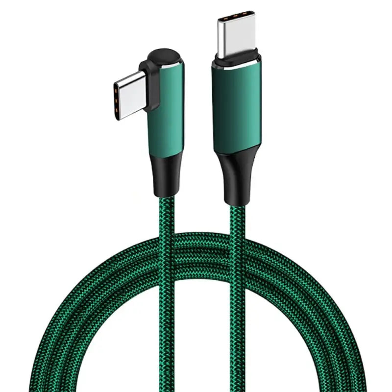 a close up of a green and black cable connected to a phone