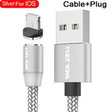 anker usb cable with a silver and black braid