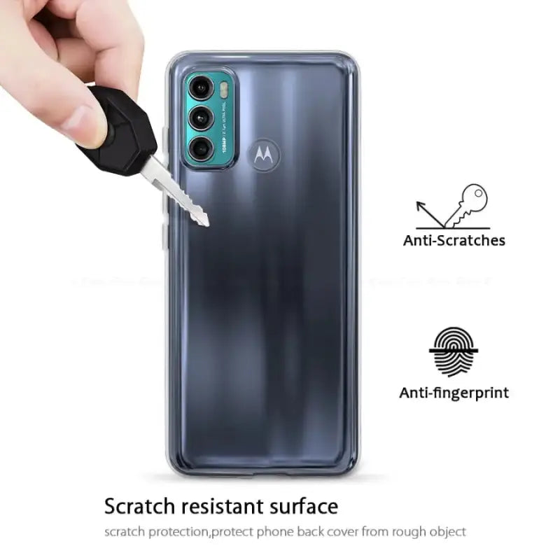 the back of a phone with a finger grip