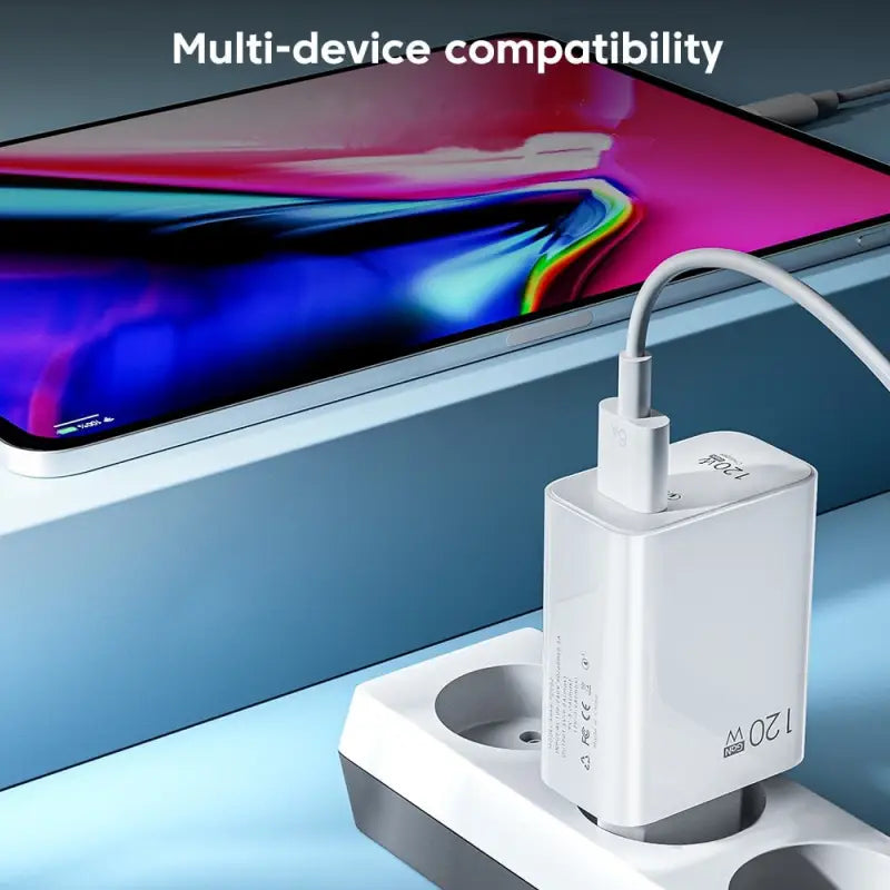 an iphone charging station with a charging cable attached to it