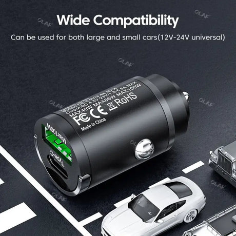 a car charger with a car on the road