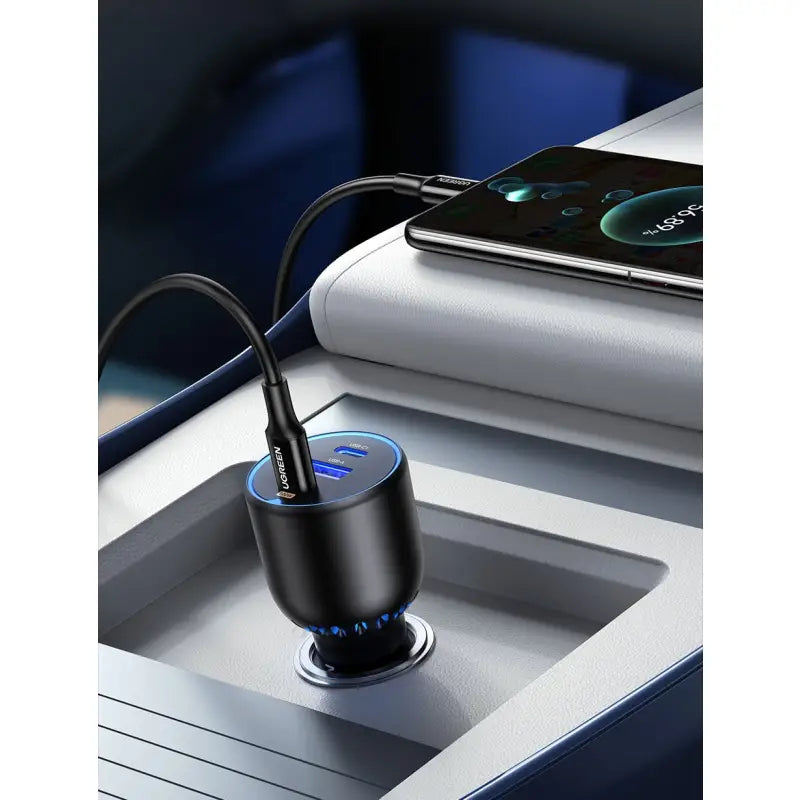 the wireless car charger is connected to a charging station