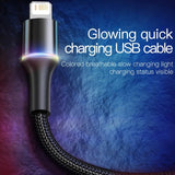 a close up of a usb cable with a glowing cable