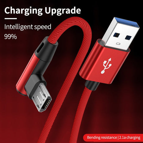 a red and black charging cable with the charging cable attached