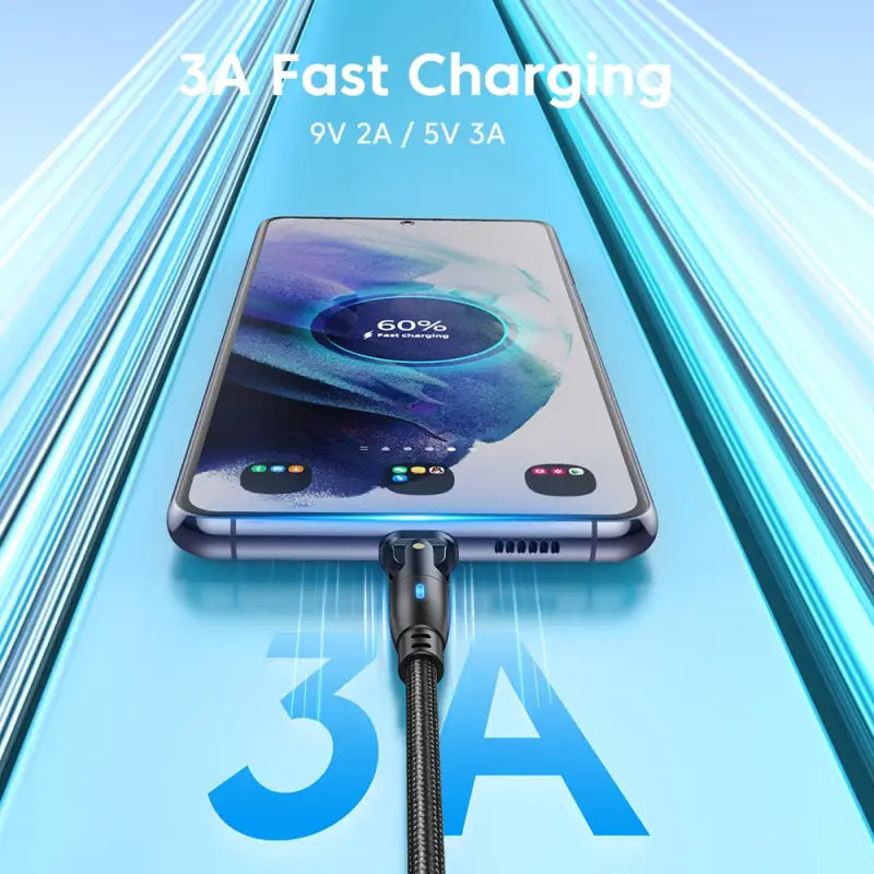 an illustration of a smartphone charging with the text fast charging
