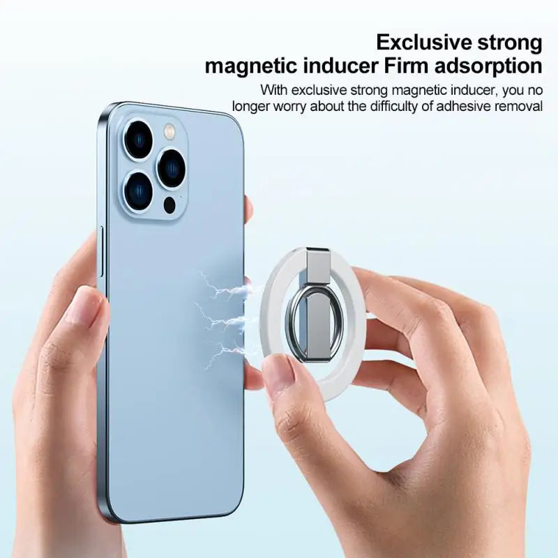 a person holding a phone with a magnetic magnetic magnet