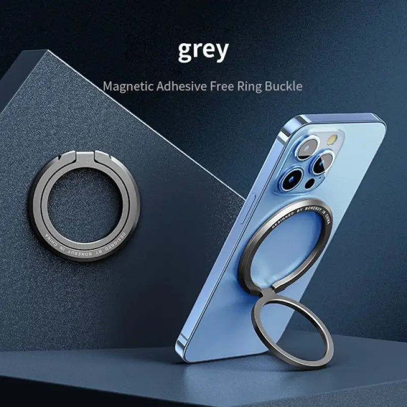 a phone with a ring on top of it