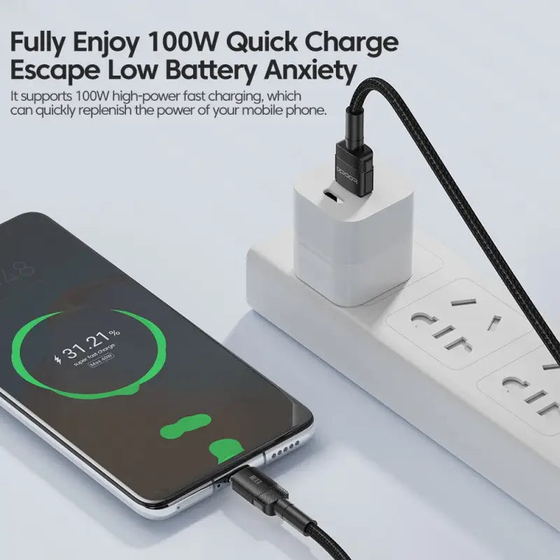 anker power strip with a charging cable