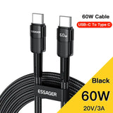 essager usb to type c cable 60w / 3a black