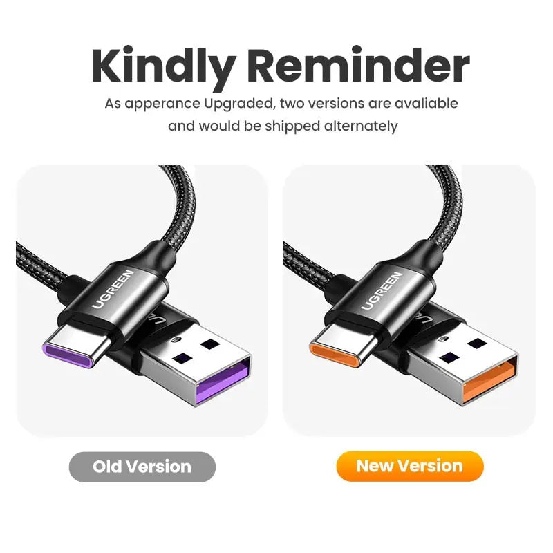 the usb usb cable is shown in three different colors