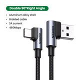 anker usb cable with a metal plate and black braid