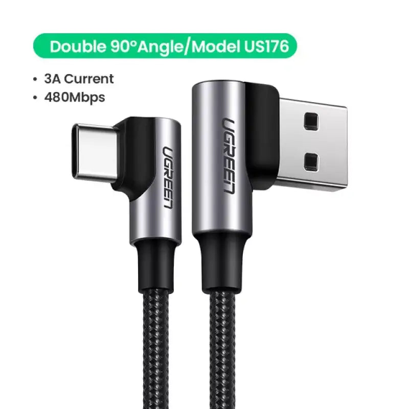 anker usb cable with a metal braid and a black and white cable