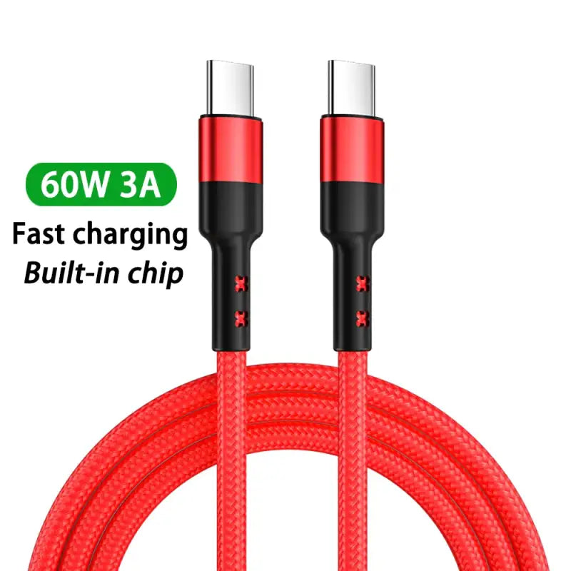 anker usb cable with red braid and black braid