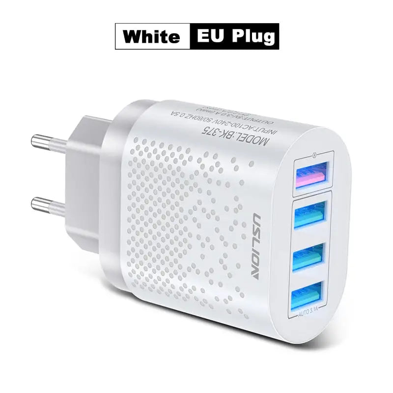 anker white eug usb charger with 3 usbs