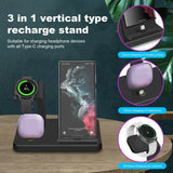 the charging station with 3 charging ports and a charging station
