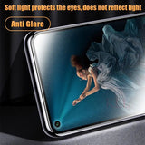 an image of a woman in a white dress, with the text, soft protective glass screen protector for iphone